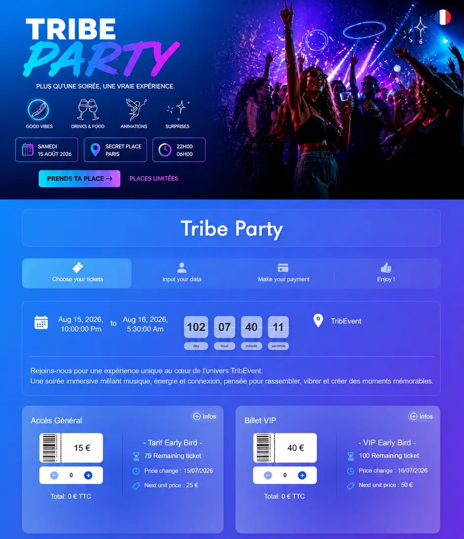 TribeTicket — événement en cours